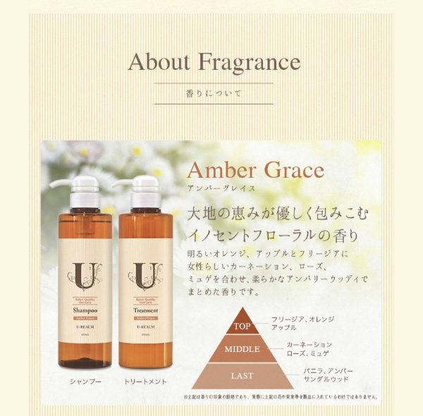 About Fragrance Amber Grace　大地の恵みが優しく包み込むイノセントフローラルの香り